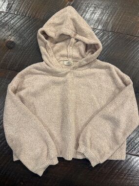 Kaisely Cozy Hooded Pullover Sweater in Light Taupe